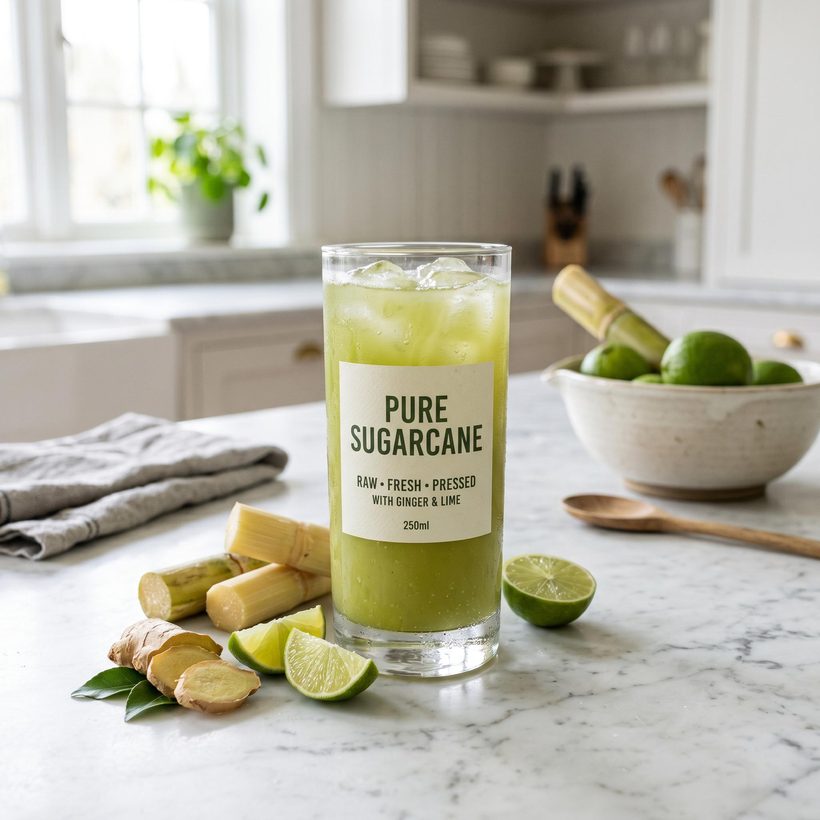 Sugarcane with Ginger & Lime juice
